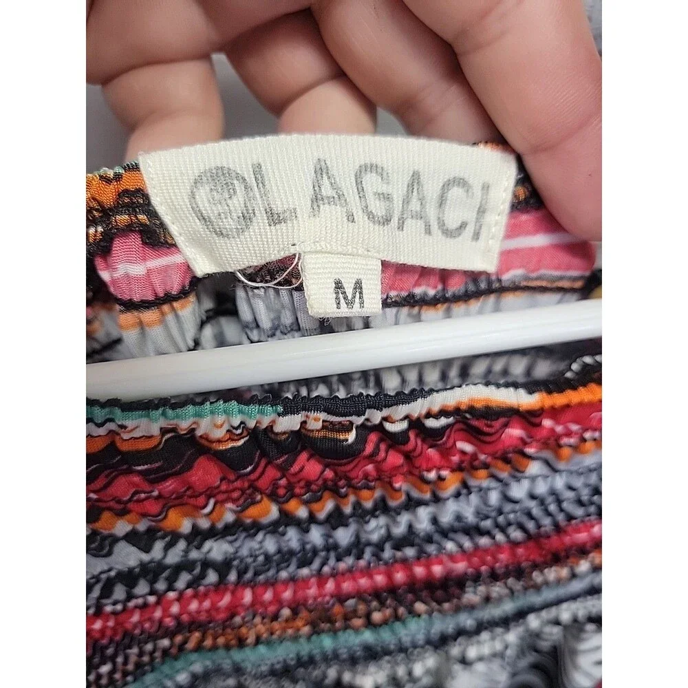 Lagaci‎ Womens Sundress Size M Abstract Strapless Summer Dress